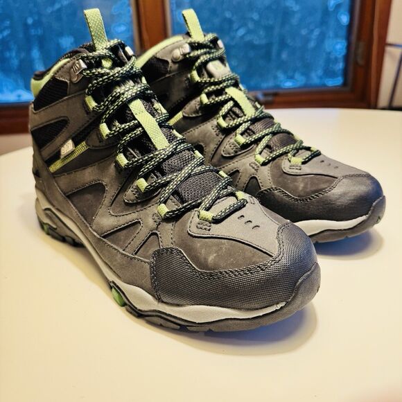 Merrell TAHR Men's Hiking Boots Mid Top Size 9 Black Green Cushioned Trail Shoes - Picture 2 of 8